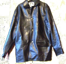 Black  Leather Jacket by Collezione RDG Milano 100% Genuine Leather Size Large - £65.79 GBP