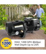Acquaer CCJC100 1HP Shallow Well Jet Pump, Cast Iron, Well Depth Up to 25ft - $151.36 CAD