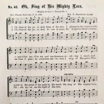 1883 Gospel Hymn Song His Mighty Love Sheet Music Victorian Religious AD... - $14.99