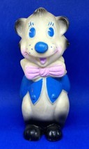 Vintage 1950’s Rubber Squeaky Toy Pink Blue 6&quot; Tall Works - £19.46 GBP