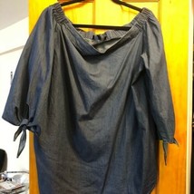 Eloquii Denim Off Shoulder Tunic Size 16 - £14.72 GBP