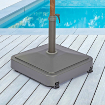 Patio Umbrella Base Stand Holder With Wheels Outdoor Deck For Table Backyard New - $124.99