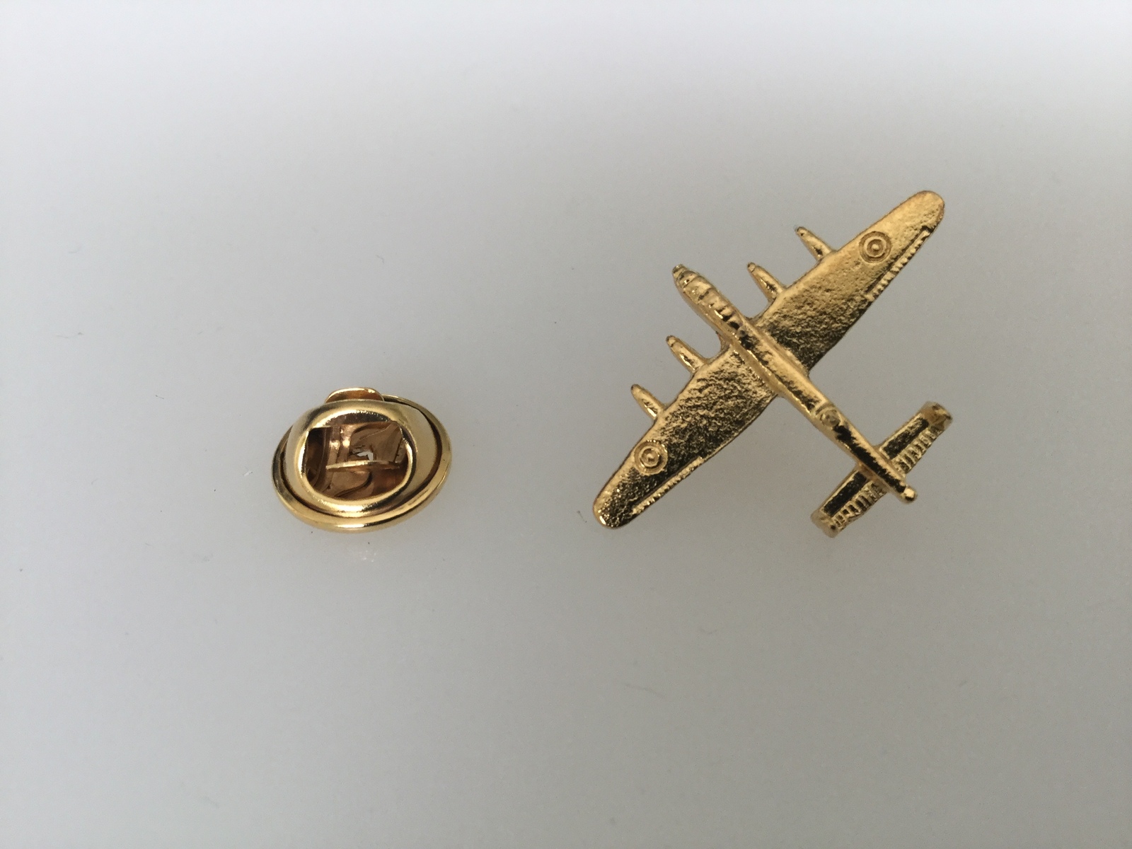 Primary image for Lancaster Bomber Gold Plated Pewter Lapel Pin Badge Handmade In UK