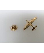 Lancaster Bomber Gold Plated Pewter Lapel Pin Badge Handmade In UK - $139.93 MXN