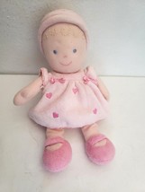 Carters Just One Year Soft Doll Plush Blonde Pink Dress Hearts - £17.54 GBP