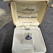 Vintage Masonic Freemason Anson Sterling Silver Tie Pin In Box Tie Clip - £17.40 GBP