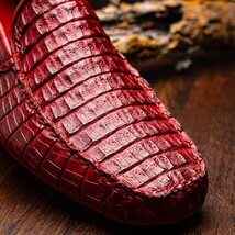 Remo Genuine Caiman Slip On Driving Loafers Wine image 7