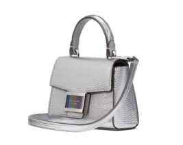 New Kate Spade Katy Lizard Embossed Micro Crossbody Leather Silver with ... - $132.91