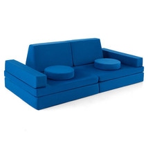 10-Piece Kids Play Couch Sofa with Portable Handle-Blue - Color: Blue - $266.47