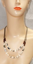 Loft Multi Strand Beaded Crystal  Necklace Silver Tone - $21.08