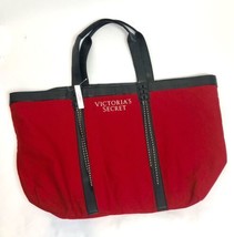 NWT Victoria Secret Red &amp; Black Tassel Large Canva Tote NEW 15 x 14 x 6 - $29.65