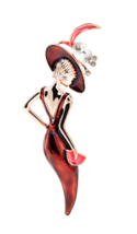 Pretty Woman Vintage Look Silver plated Retro LADY Celebrity Brooch Broach Pin - £12.23 GBP