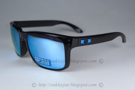 Oakley Holbrook Polarized Sunglasses OO9102-C1 Polished Black W/PRIZM Deep Water - £93.41 GBP