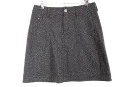 Woolrich 8 Charcoal Gray Wool Blend Tweed Woodlyn A-Line Skirt 5063 Onx - £22.76 GBP
