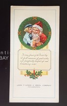 Vintage Antique Dutch Boy Paint Ink Christmas Card Santa John T Lewis Phila Pa - £50.35 GBP