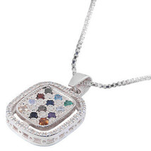 Kabbalah Pendant with Breastplate stones Silver 925 and white zircon Judaica - £161.26 GBP