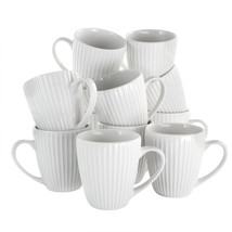 Elama Elle 12 Piece Round Porcelain Mug Set in White - $82.49