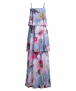 Aidan Mattox Sz 8 Floral Chiffon Tiered Gown Occasion Long Dress Maxi $2... - £50.61 GBP