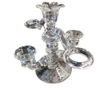 Cambridge Glass Chantilly Candlestick Clear Candle Holder Plus Arms Etch... - £31.02 GBP
