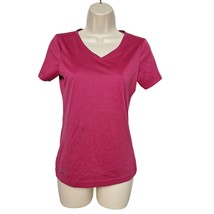 Reebok Women&#39;s Play Dry Active Wear T-Shirt Size Small Solid Pink Short Sleeve - £15.37 GBP