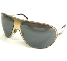 Dolce &amp; Gabbana Sunglasses DG2024 268/6G Gold Silver Wrap Aviators w Gra... - $130.14