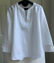 Vineyard Vines Lucaya White V Neck Tunic Blouse Open Performance Top, Size M - £21.14 GBP