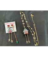 NEW Betsey Johnson Gingerbread House Necklace and Earrings Set - $86.12