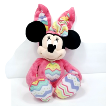 Disney Minnie Mouse 15&quot; Plush Easter Egg Bunny Hot Pink Rabbit Stuffed Animal - £17.36 GBP