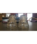 LOT OF 2 VINTAGE ANTIQUE WHITALL TATUM No1 CLEAR GLASS INSULATORS - €25,61 EUR