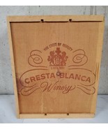Vintage Cresta Blanca Winery Crate Wooden Box Antique Glass Bottle AL CA... - €249,87 EUR