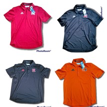 adidas Tech Polo Shirt Coaches Miami Orange Nebraska Red Rutgers Black NCAA - £39.50 GBP