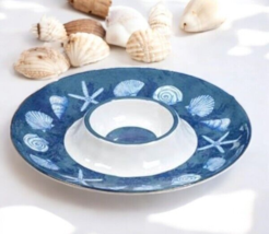 Certified International Oceanic Chip &amp; Dip 14.5&quot; Platter Heavy Wt Melamine NEW - £15.45 GBP