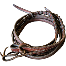 Champion Turf Braided Knots Leather Western Split Show Reins 5/8 x 8 Fee... - £100.21 GBP