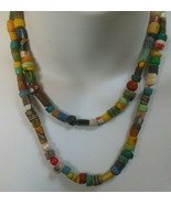 Long African TRADE BEADS Multi-color &amp; Shape Glass 35&quot; - $294.62 CAD