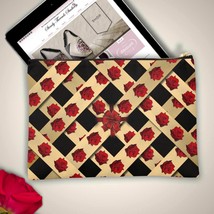 Red Rose Criss Cross Cosmetic Bag. 12x8 Tablet or iPad Case, Travel Orga... - £22.03 GBP