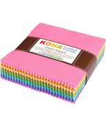 Robert Kaufman Kona Cotton Solids Pastel 5 Inch Precut Squares 101pcs - £27.85 GBP