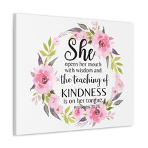  Proverbs 31:26 She Teaches Kindness Bible Verse Canvas Christia - £59.76 GBP+