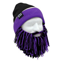 Beard Head Baltimore Ravens Black Purple Knit Football Bearded Mask &amp; Hat - £23.94 GBP