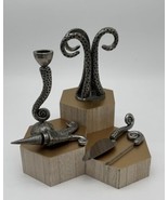 Patrick Meyers  Pewter Octopus Tentacles Swirl Napkin Candle Holder Wine... - £150.61 GBP