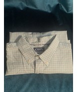 Chaps Stretch Oxford Long Sleeve Shirt Mens XXL White Blue Green Plaid - $18.99