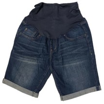 Old Navy Women&#39;s Maternity Bermuda Jeans Shorts 12 Blue Dark Wash Stretc... - £14.51 GBP