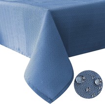 Tektrum 70&quot;X70&quot; Square Herringbone Textured Tablecloth - Waterproof (Blue) - £19.10 GBP