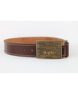 Vtg 70s 80s Levis Brass Buckle Leather Belt Waist Pants Belt Brown Boys ... - $696.47 MXN