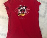 Disney Parks Authentic Mickey and Minnie Mouse Kissing T-Shirt X-Large red - £26.54 GBP