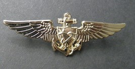 Usn Us Navy Large Gold Colored Astronaut Wings Lapel Pin Badge 2.75 Inches - £6.70 GBP