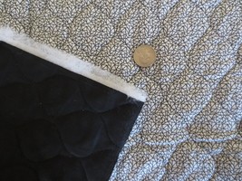 3603. Benartex Reversible Black &amp; White Geometric Quilted Fabric - 43&quot; X 1/2 Yd. - £4.79 GBP