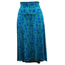 Lularoe Womens Azure A Line Skirt Blue Green Geometric Midi Stretch S New - £12.61 GBP