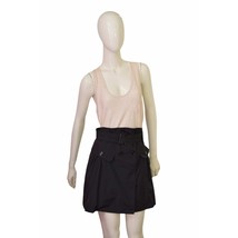 Burberry Black Polyester Belted A-Line Mini Length Skirt size UK 8, US 6 - $177.21