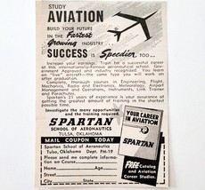 1949 Spartan School Aeronautics Advertisement Aviation Training Tulsa E8Q - $367.32 MXN