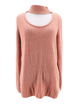 Kensie Women&#39;s Pink Rose Pullover Choker Ribbed Sweater Size Small NEW - £7.10 GBP
